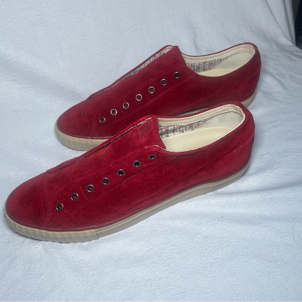 John Varvatos Bootleg Red Suede Sneakers
